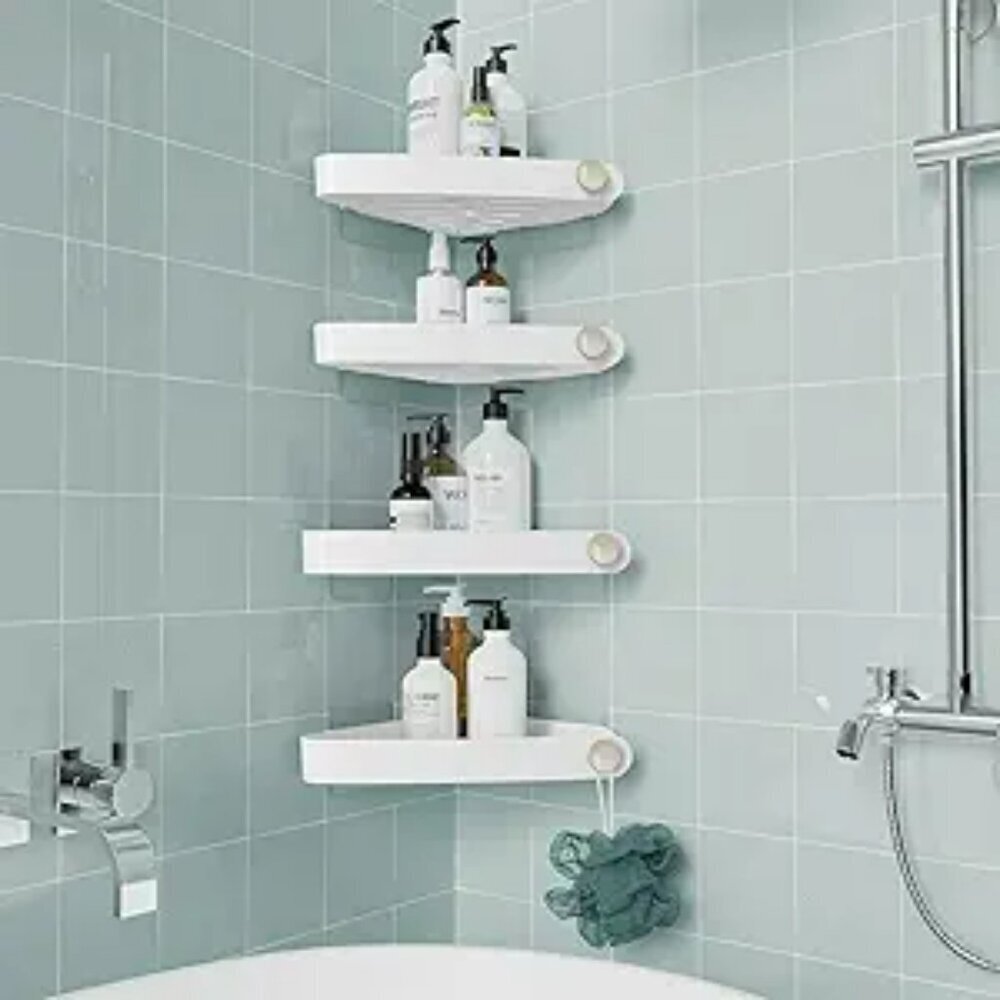 Shower Caddy Corner 4 Pack Adhesive Bathroom Shelves Organizer Rust Free Storage